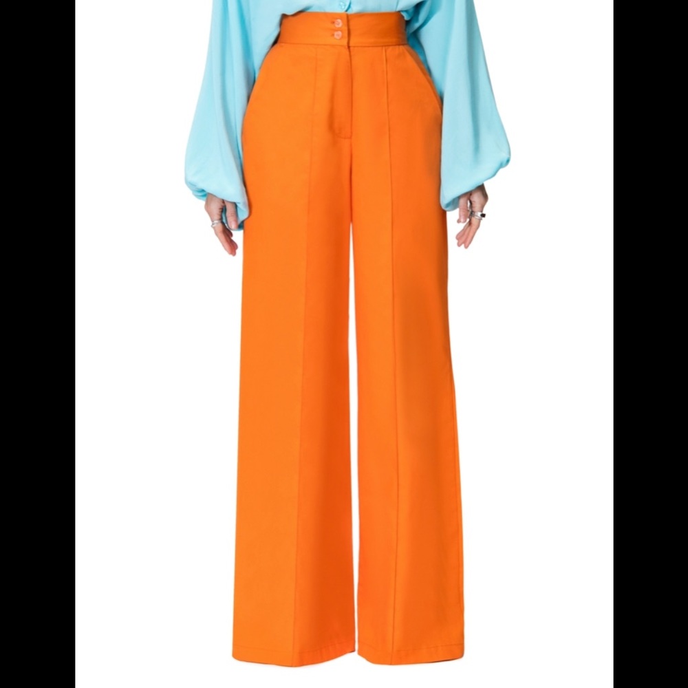 High Waisted Orange Pants